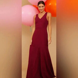 Altar'd State Senna Luxe Crepe Dress Cabernet NWT